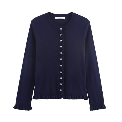 Dames cardigan élégant avec détails en volants Chic und Stil