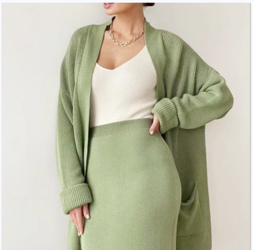 Dames Ensemble en tricot élégant avec fentes au dos et coupe décontractée Chic und Stil