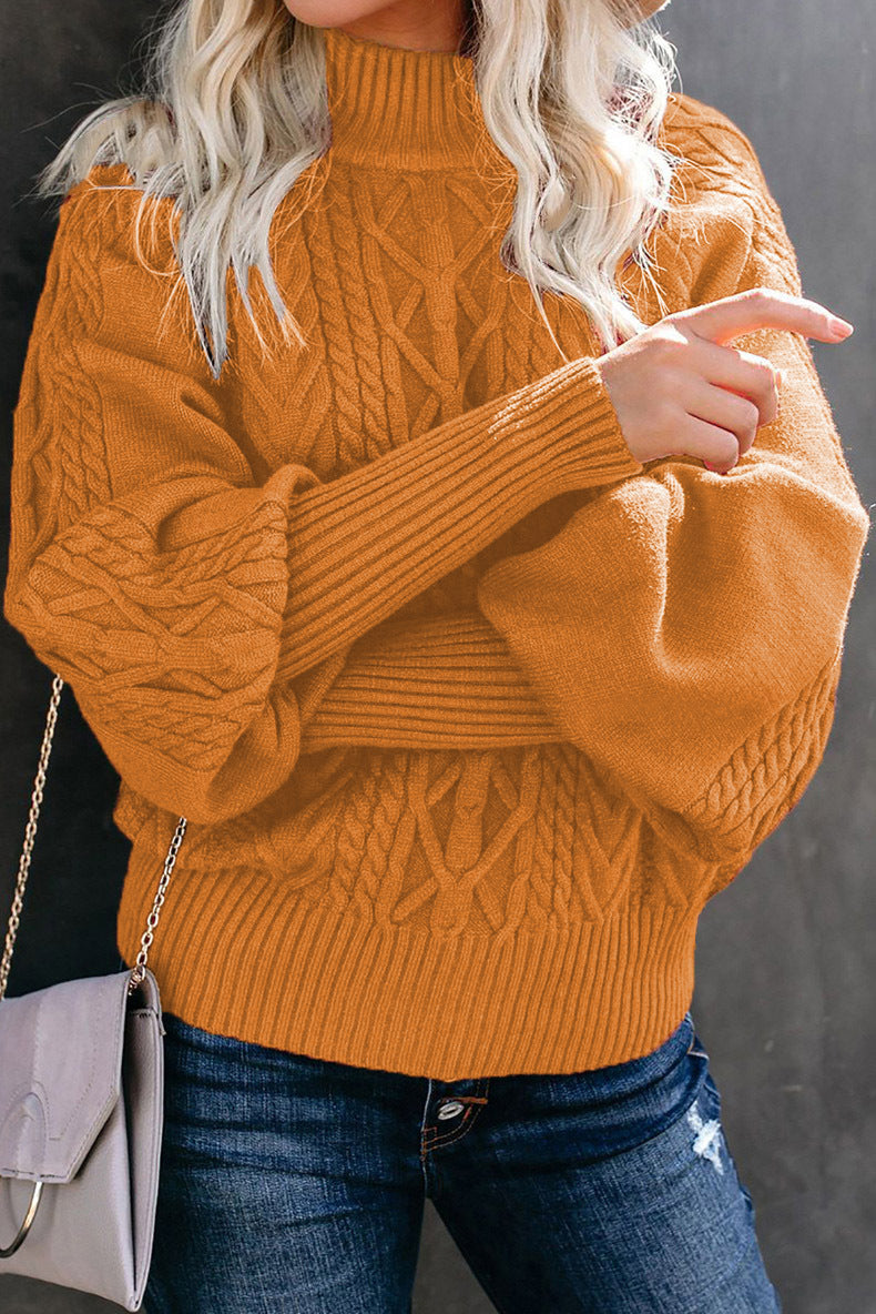 Pull en tricot pour femmes avec col montant et motif texturé Chic und Stil
