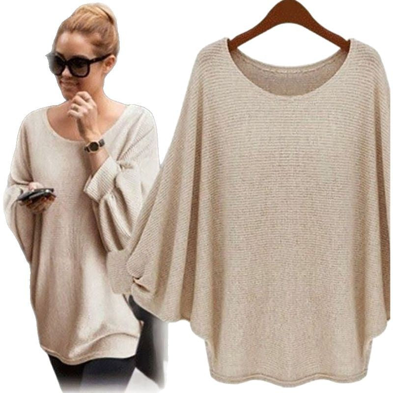 Pull oversized décontracté pour femmes avec un profond col rond Chic und Stil