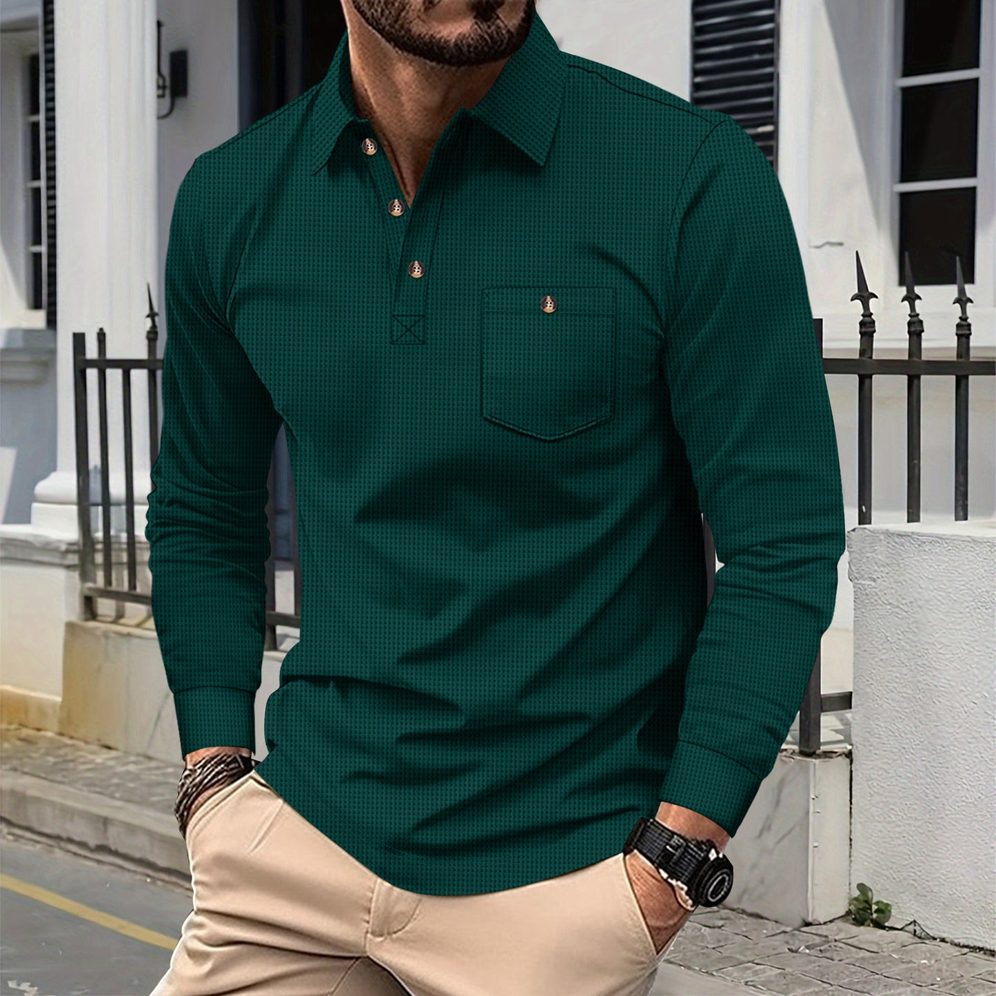 Men's Long Sleeve Polo Chic and Style