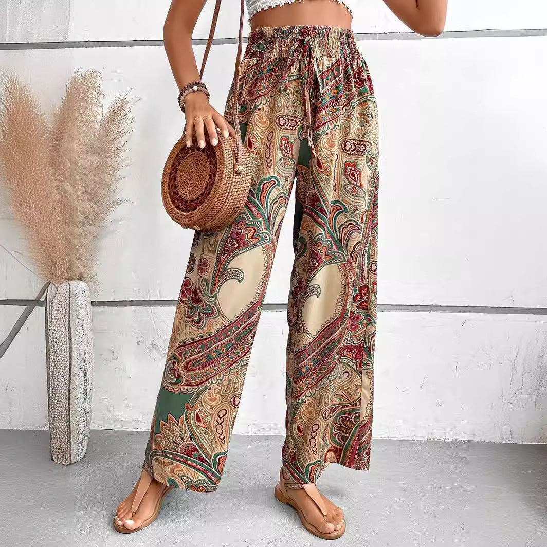 Wide Palazzo Pants for Women with an Elegant Paisley Pattern Chic und Stil