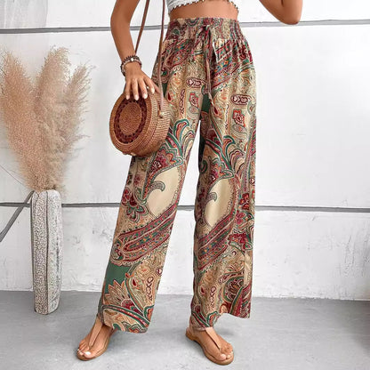 Wide Palazzo Pants for Women with an Elegant Paisley Pattern Chic und Stil