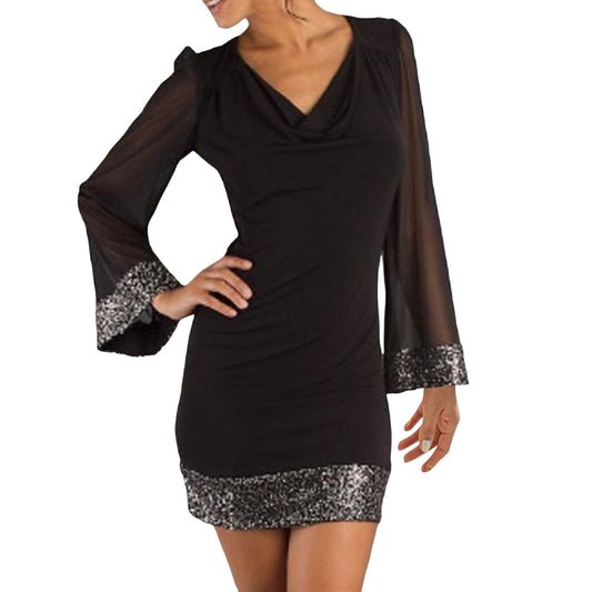 Robe mini à manches scintillantes Chic und Stil