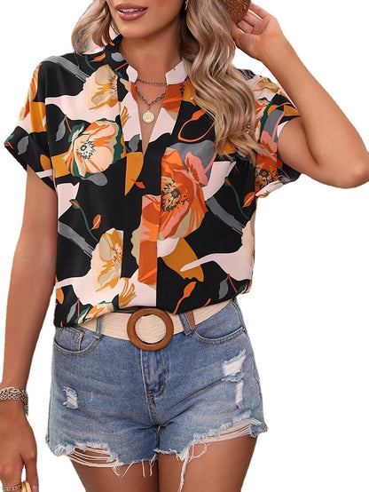 Blouse à manches courtes pour femmes avec impression abstraite Chic und Stil