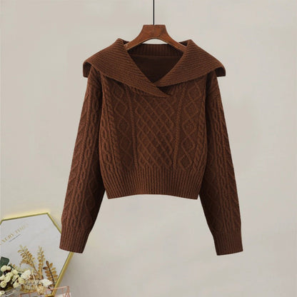 Pull en tricot pour femmes avec col oversize Chic und Stil