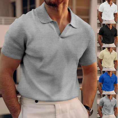 Men's polo with structured fabric and modern V-neck Chic and Style