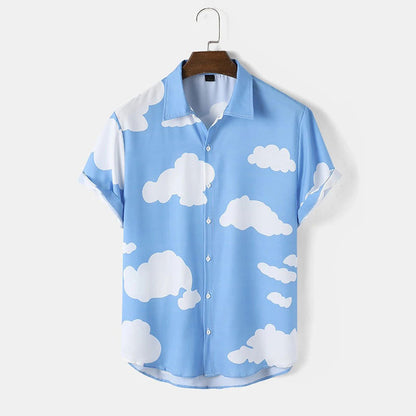 Chemise à manches courtes pour hommes avec motif nuages Chic und Stil