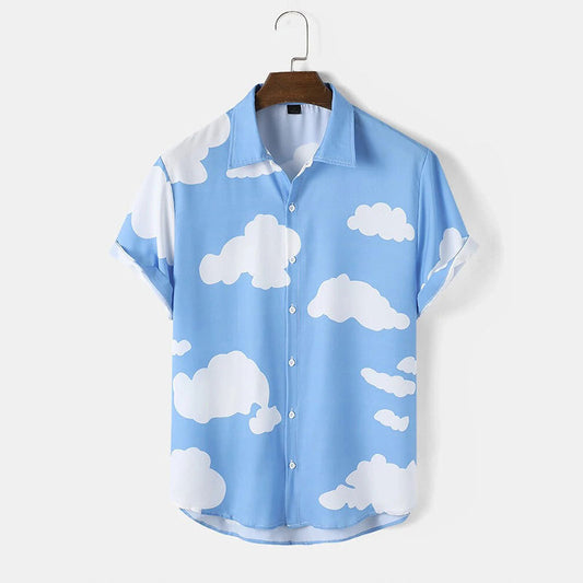 Chemise à manches courtes pour hommes avec motif nuages Chic und Stil