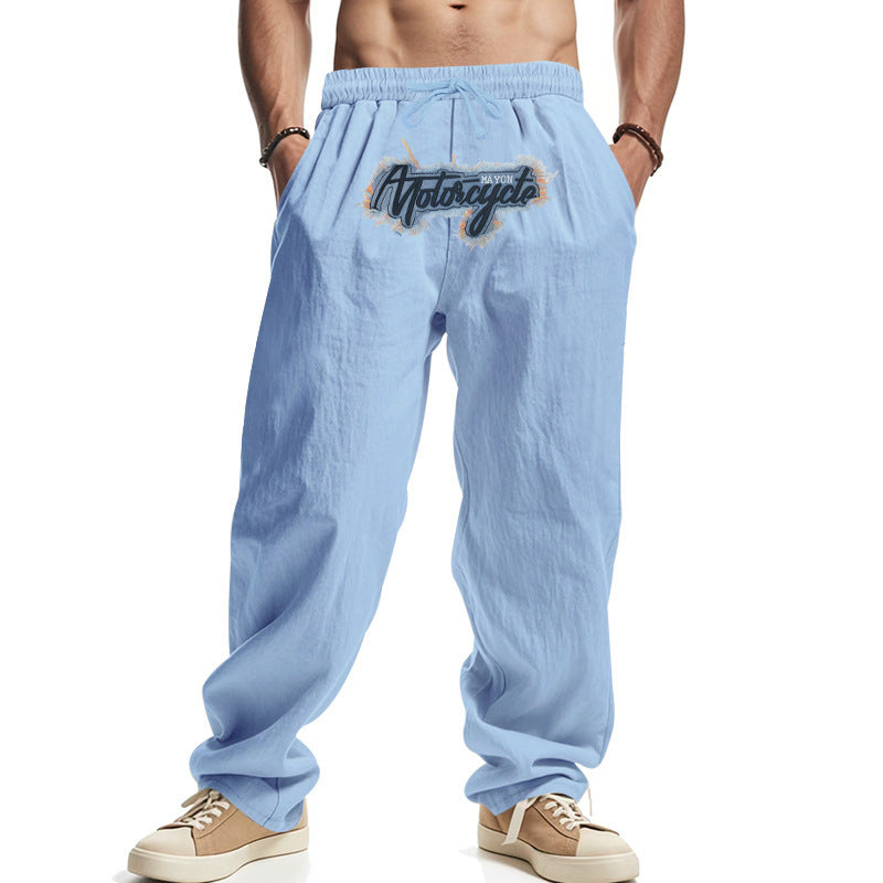 Casual men's pants with elastic waistband and unique graphic print Chic and Style