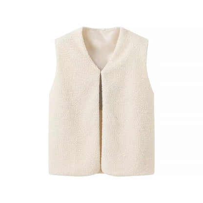 Ladies cozy fleece vest sleeveless Chic und Stil