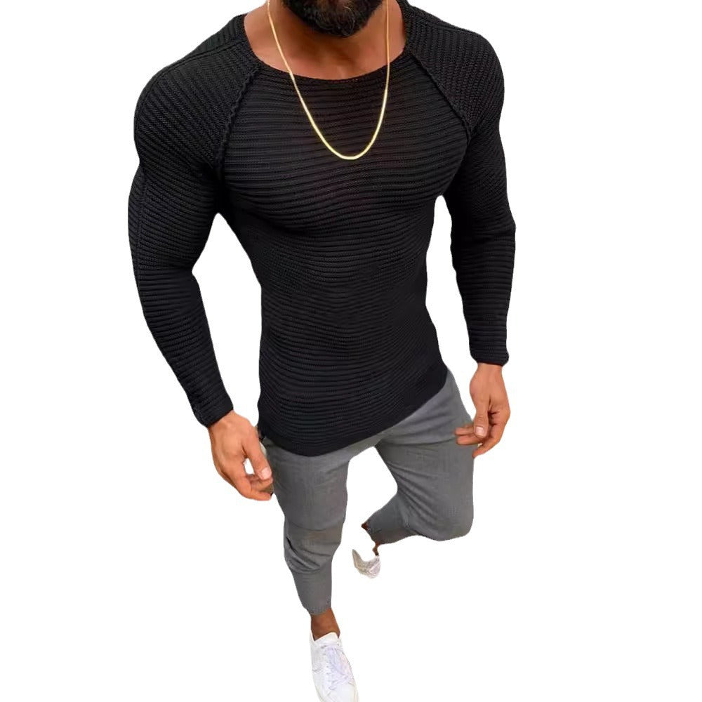 Chemise à manches longues en tricot pour hommes avec une structure élégante Chic und Stil