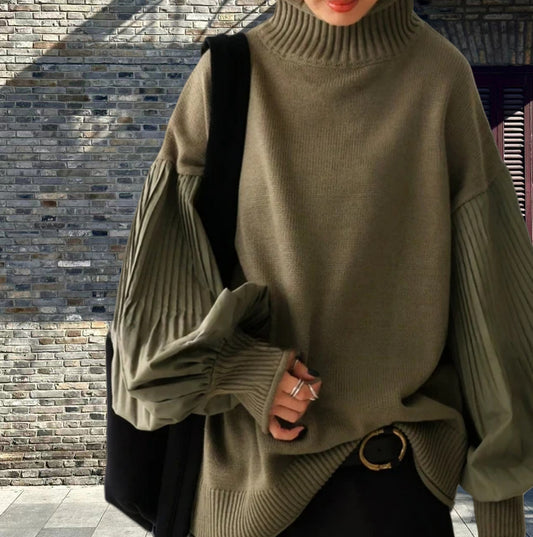 Pull oversized pour femmes avec des manches bouffantes structurées Chic und Stil