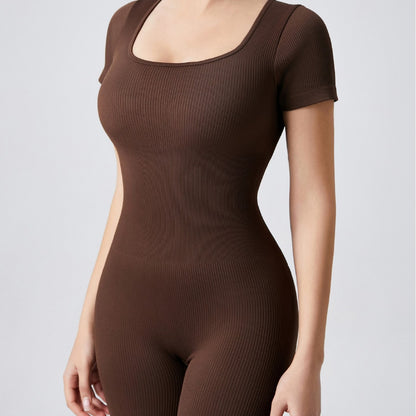 Women's Chic and Stil Short-Sleeved Sporty Jumpsuit