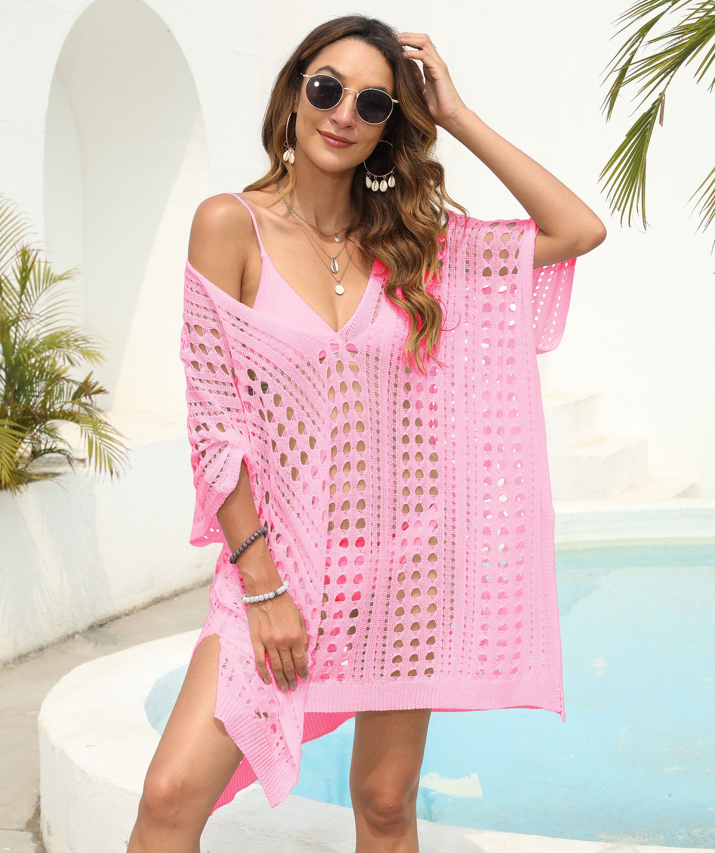 Dames grande taille crochet plage couvre-up Chic und Stil