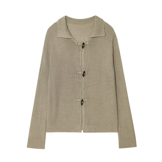Dame cardigan avec col contrastant et détails de boutons pratiques Chic und Stil