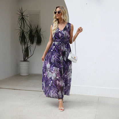 Femmes Fleurs Long Maxi Robe Chic und Stil