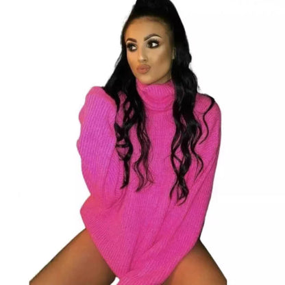Pull en tricot oversized pour femmes avec col montant et coupe décontractée Chic und Stil