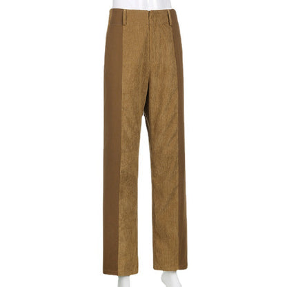 Dames élégante pantalon en corduroy taille haute avec jambe large Chic und Stil
