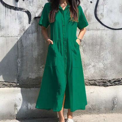 Robe midi à boutons pour dames Chic und Stil