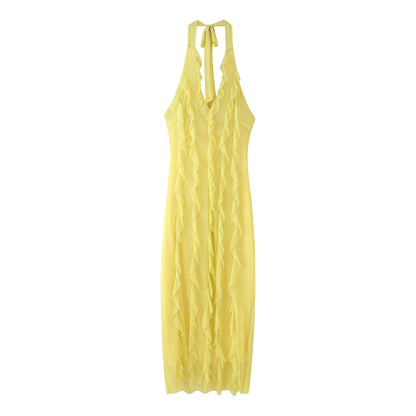 Robe maxi femme avec design volant volumineux Chic und Stil
