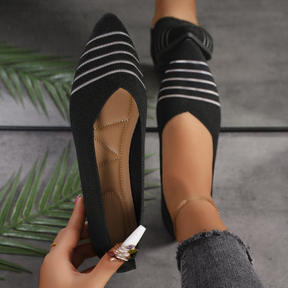 Dames ballerines en tricot à rayures Chic und Stil