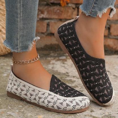Chaussures Dames Slip-On Respirantes avec Design Tricoté à la Mode Chic und Stil
