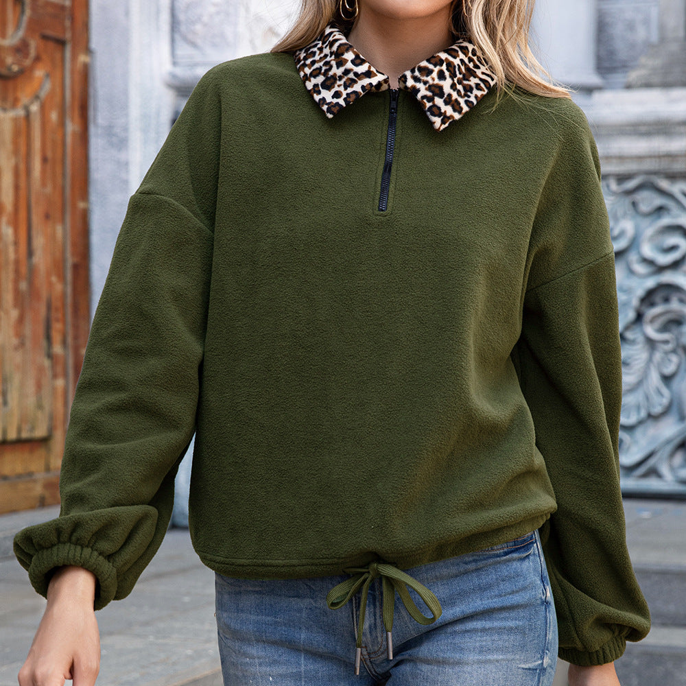 Pull en fleece pour femmes avec col animalier Chic und Stil