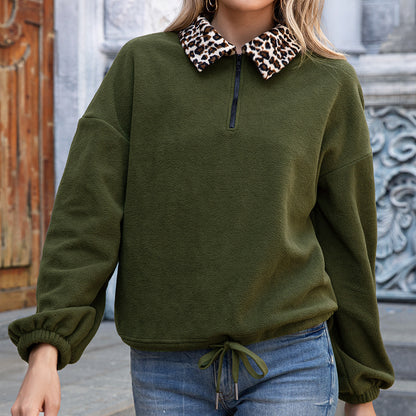 Pull en fleece pour femmes avec col animalier Chic und Stil