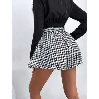 Jupe femme avec structure à carreaux et taille haute Chic und Stil