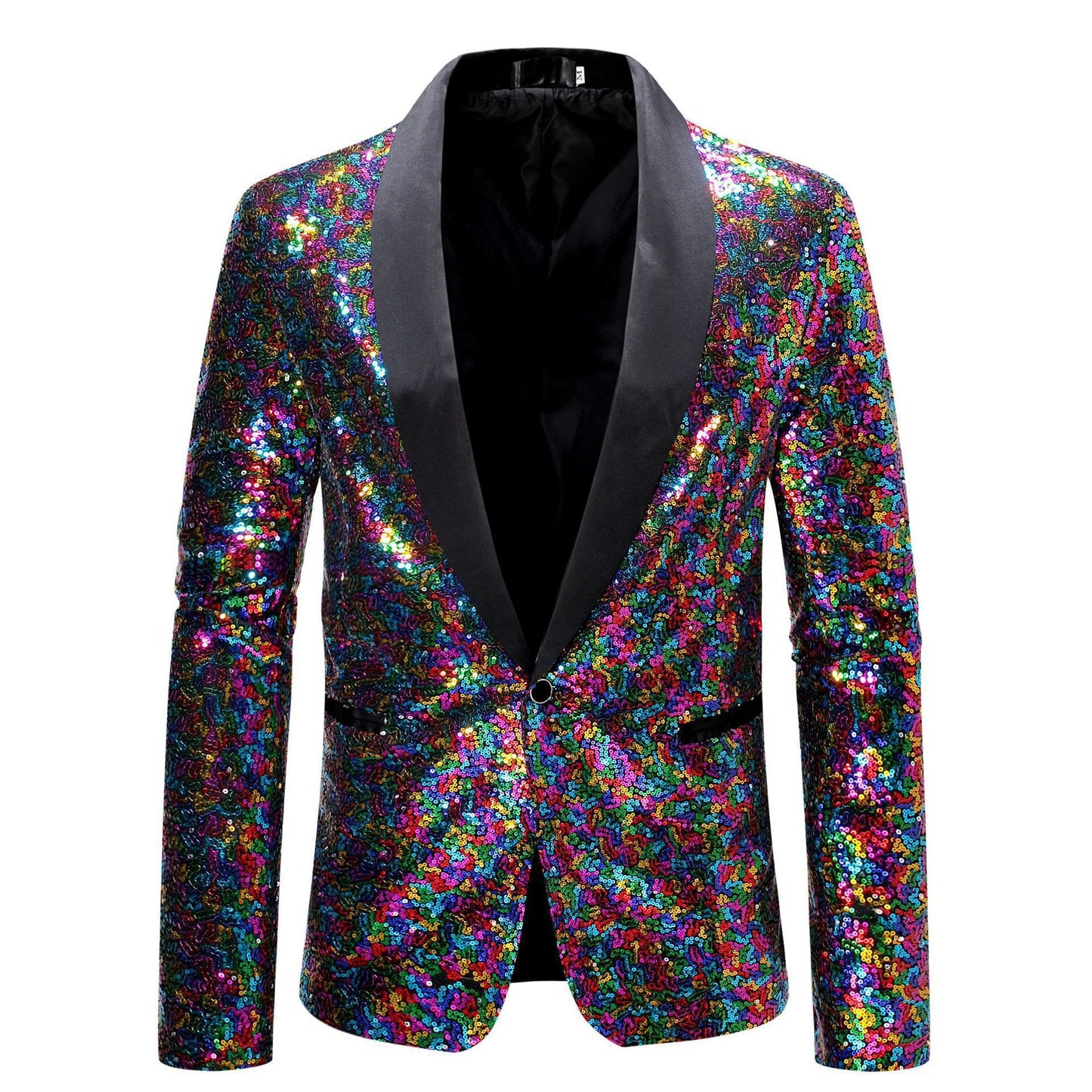 Dames Bl sparkling blazer avec revers noir Chic und Stil