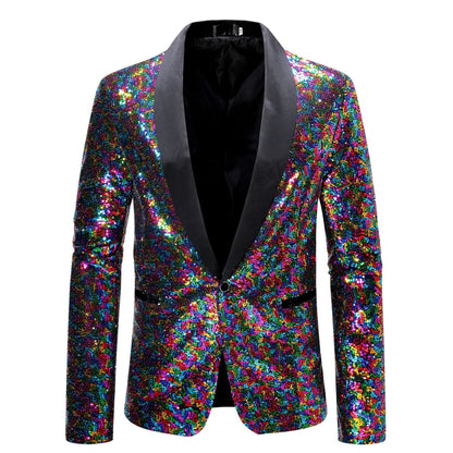 Dames Bl sparkling blazer avec revers noir Chic und Stil