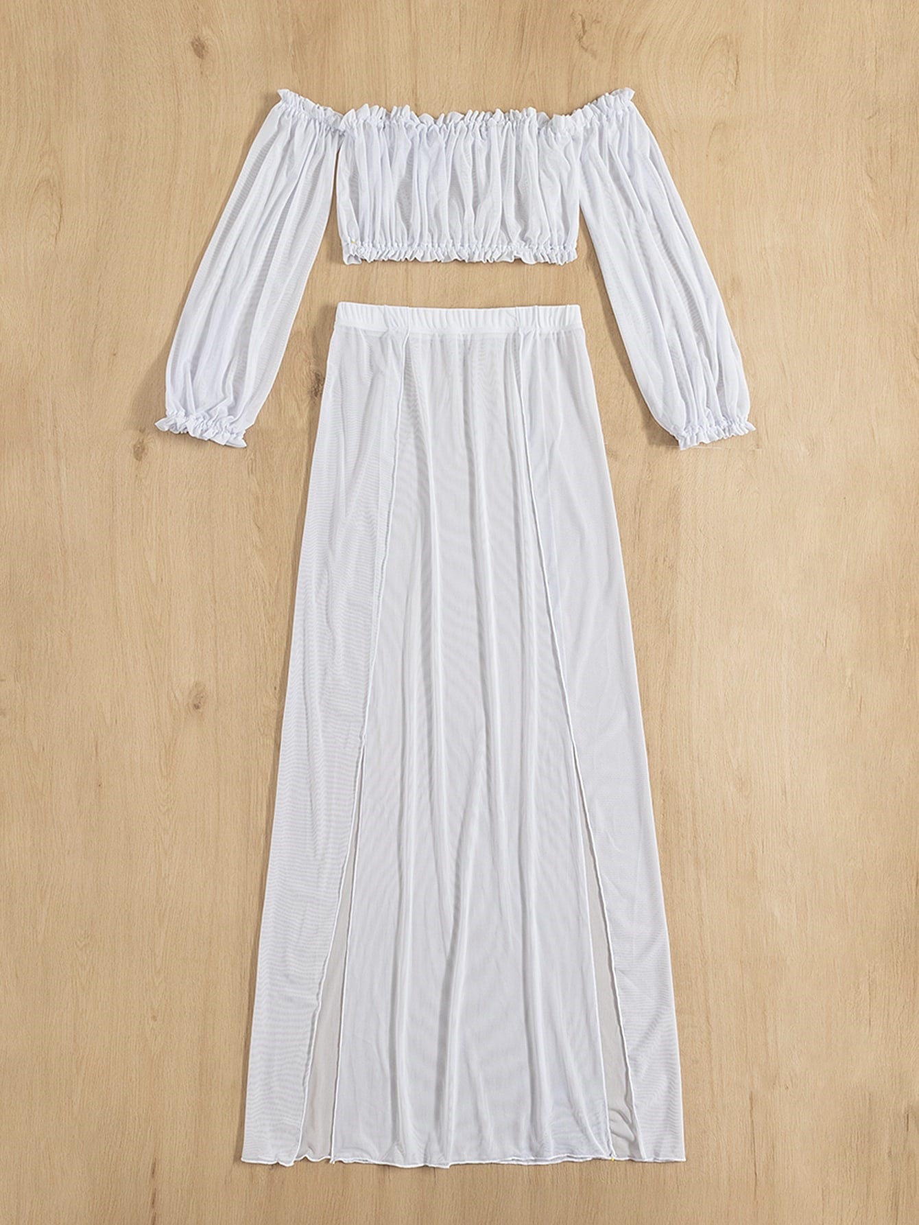 Dames Robe de Plage Élégante avec Design Sans Épaules et Fentes Latérales Profondes Chic und Stil