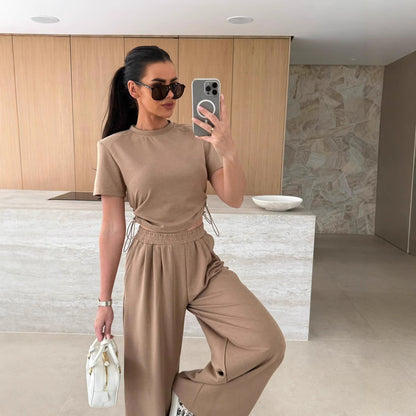 Chic and Style high-waisted lounge pants set for women