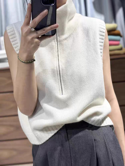 Pull en knit pour femmes avec col montant et fermeture éclair Chic und Stil