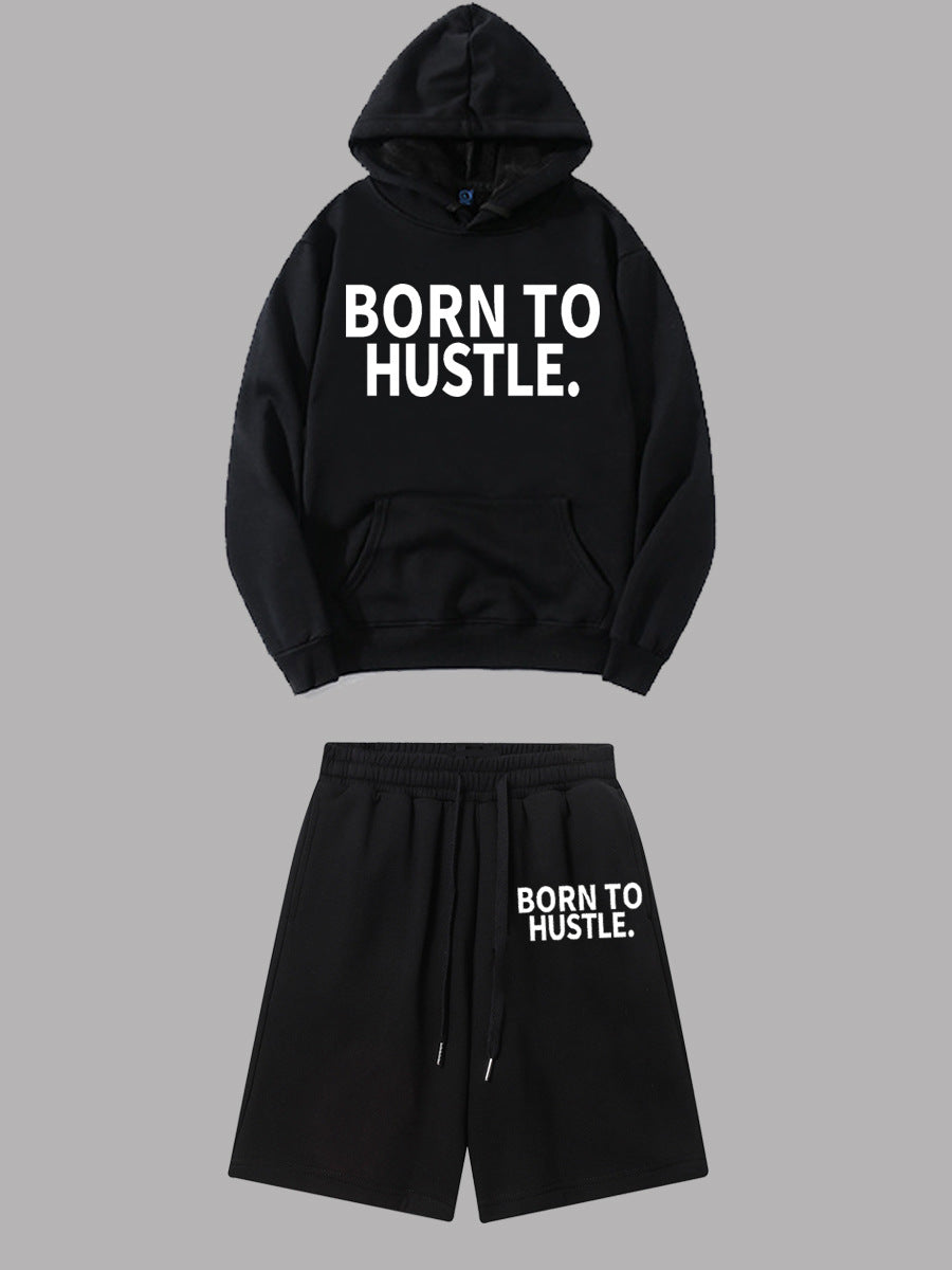 Ensemble de hoodie et de shorts sportif pour femmes avec inscription motivante Chic und Stil