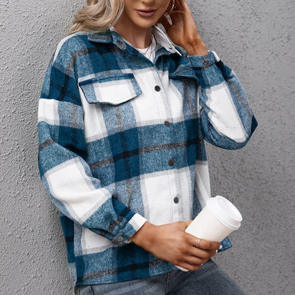 Chemise surchemise à carreaux pour femmes coupe décontractée Chic und Stil