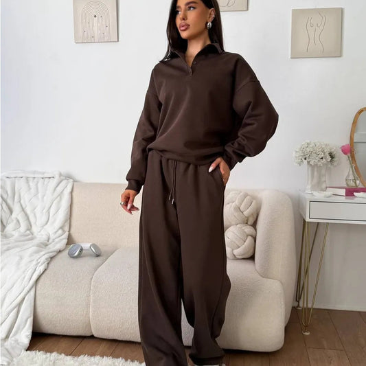 Dames Pull sportif avec pantalons larges Chic und Stil