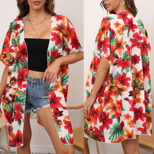 Kimono floral pour dames Chic und Stil