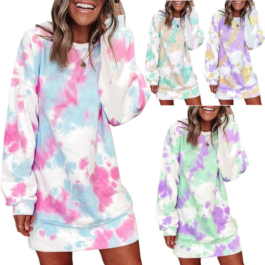 Robe sweat décontractée pour femmes avec motif batik unique Chic und Stil