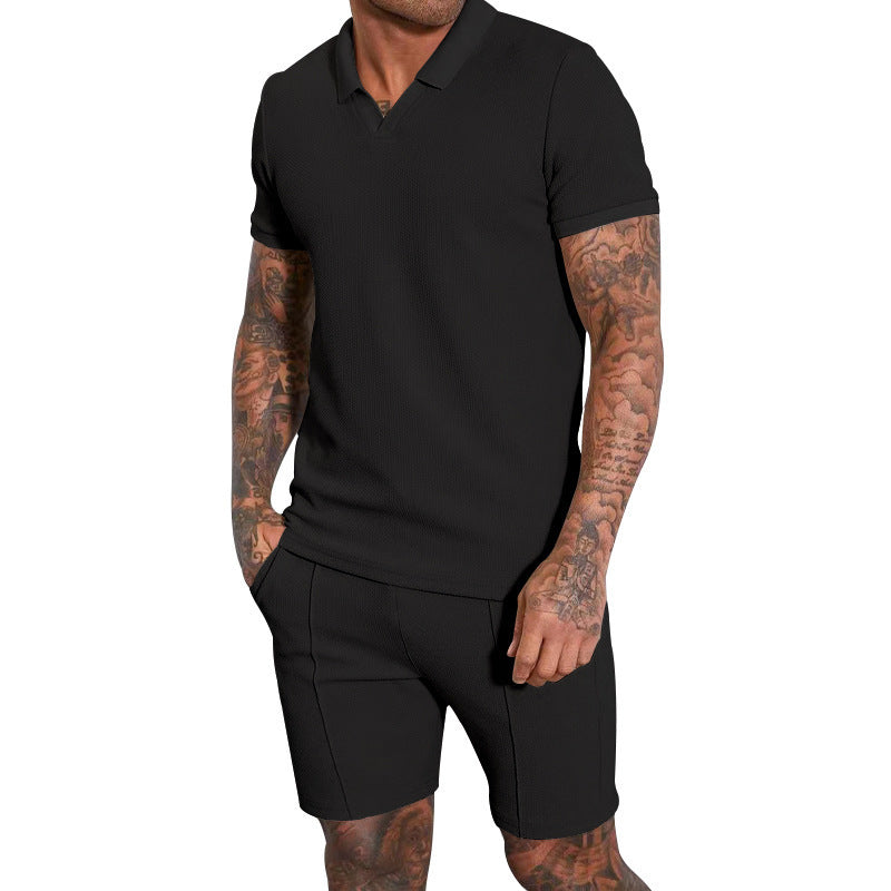 Homme polo à manches courtes confortable avec shorts assortis Chic und Stil