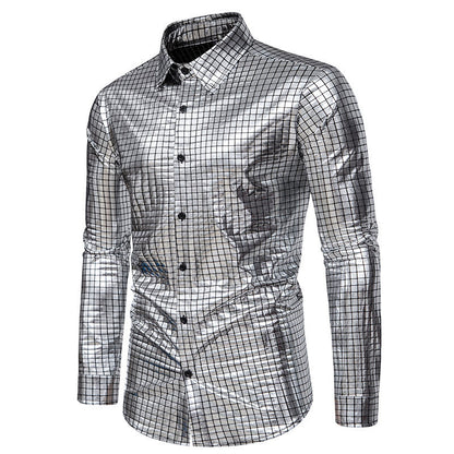 Chemise brillante pour hommes avec motif à carreaux exclusif Chic und Stil