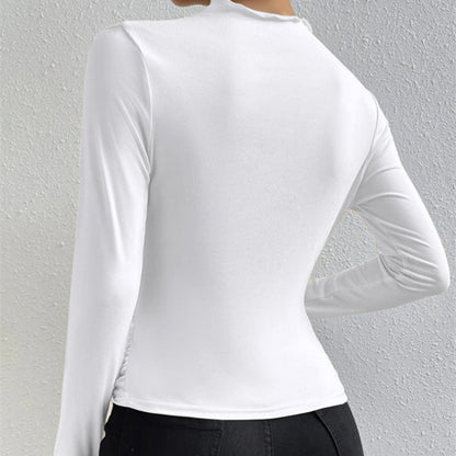 Chemise à manches longues pour femmes avec un design de drapé raffiné Chic und Stil