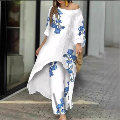 Robe maxi fluide pour femmes avec design floral Chic und Stil