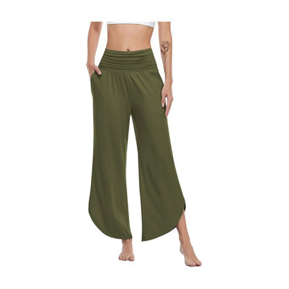 Wide Palazzo Pants for ladies with flexible waist and side slits Chic and Style