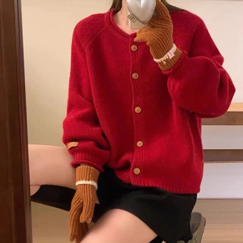 Dames cardigan en tricot confortable avec fermeture à boutons et style décontracté Chic und Stil