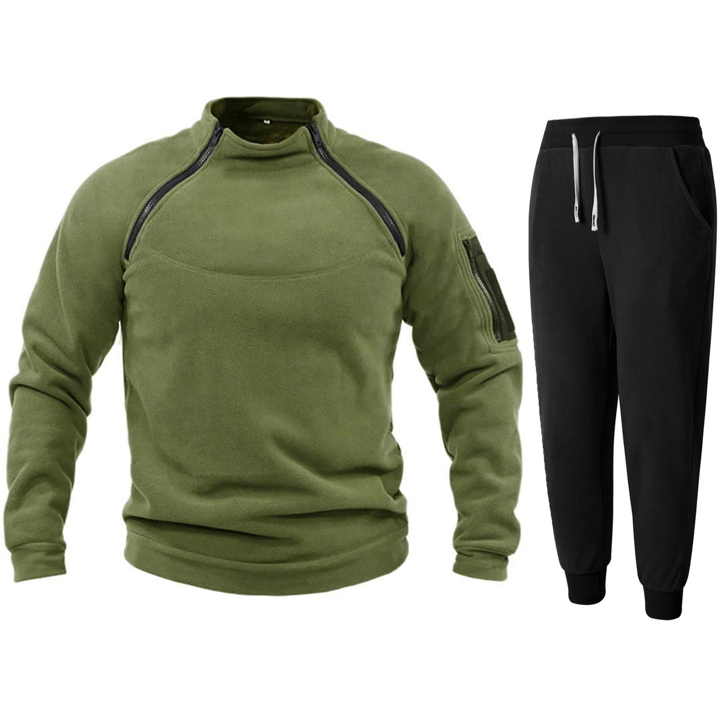 Functional fleece jacket for men with chic and stylish elastic sports pants