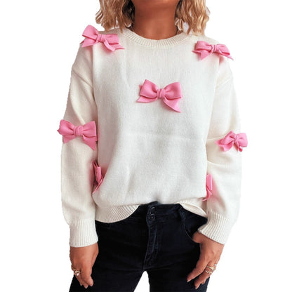 Pull femmes avec des applications de nœuds ludiques Chic und Stil