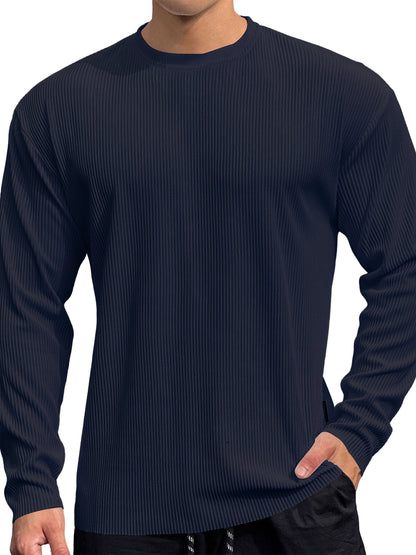 Pull-over en tricot fin pour hommes avec motif en côtes texturées Chic und Stil