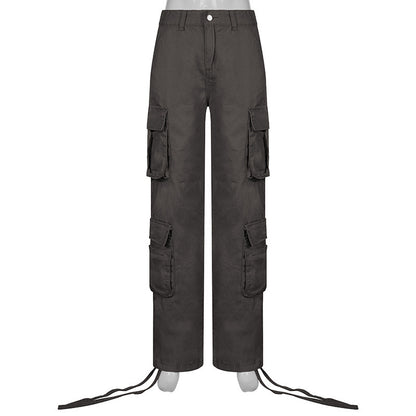 Women's cargo pants with practical zippered pockets and a relaxed fit. Chic and stylish.